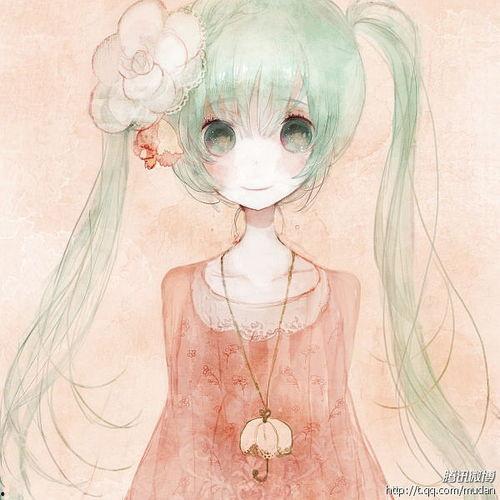 网红吃瓜头像插画女生